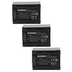 Vhbw EXTENSILO 3x Batteries compatible avec Sony DCR-DVD408E, DCR-DVD410E, DCR-DVD406E appareil photo, reflex numérique (1640mAh, 7,2V, Li-ion)