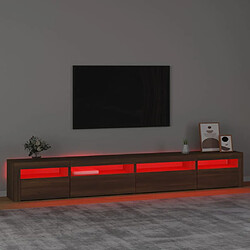 Acheter vidaXL Meuble TV avec lumières LED Chêne marron 270x35x40 cm