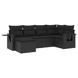 Maison Chic Salon de jardin 6 pcs avec coussins | Ensemble de Table et chaises | Mobilier d'Extérieur noir résine tressée -GKD38442