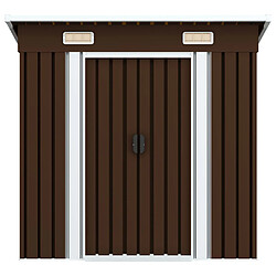 Helloshop26 Abri de jardin cabane cabanon maison de stockage remise extérieur hangar outils robuste 194 x 121 x 181 cm acier marron 02_0022385