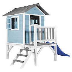 AXI Maison Enfant Beach Lodge XL en Bleu avec Toboggan Bleu | Maison de Jeux en Bois FFC pour Les Enfants | Maisonnette / Cabane en Bois