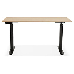 Mes Bureau 140x70x127 cm plateau naturel et métal noir - ARUBA