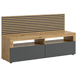 Bestmobilier Brentford - meuble tv - bois et gris - 160 cm