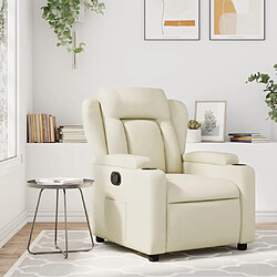 Maison Chic Fauteuil inclinable,Fauteuil luxe de relaxation Crème Similicuir -MN51490