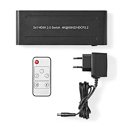 Avis NEDIS Commutateur Répartiteur HDMI 3-Port | 3x HDMI™ entrée | 1x HDMI™ sortie 4K 60Hz 18 Gbps Télécommandé Métal Anthracite