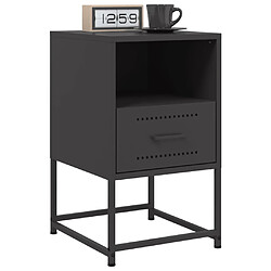 Avis vidaXL Table de chevet noir 36x39x60,5 cm acier