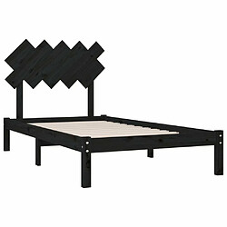 Acheter Maison Chic Lit adulte - Lit simple Cadre de lit,Structure du lit Contemporain Noir 100x200 cm Bois massif -MN77270