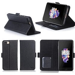 OnePlus 5 Housse Portefeuille luxe noire Style Cuir avec stand - Etui noir coque de protection One Plus 5 Dual SIM avec porte cartes - Accessoires pochette XEPTIO : Exceptional case !