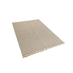 Acheter Beliani Tapis beige à carreaux 140 x 200 cm ADABAG