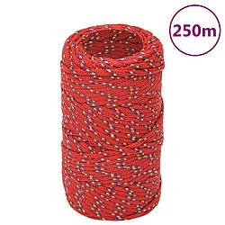 vidaXL Corde de bateau 2 mm 250 m Polypropylène Corde en polypropylène - 250 m - Rouge - Résistance produits chimiques et intempéries