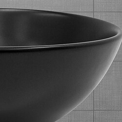 Acheter Lavabo avec vidage sans trop-plein Ø 28x15 cm noir en céramique ML-Design