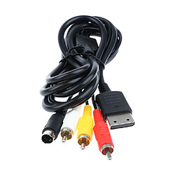 4 en 1 Câble RCA Jack Audio Vidéo pour Sega Dreamcast DC - en PVC et Alliage 1.8 Mètres Noir pas cher