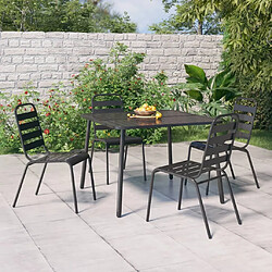 Maison Chic Ensemble de salle à manger de jardin 5 pcs,Table et chaises d'extérieur anthracite acier -GKD776231