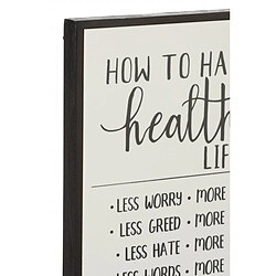 Dansmamaison Pancarte How To Have A Healthy Life Bois/Ceramique Blanc/Noir