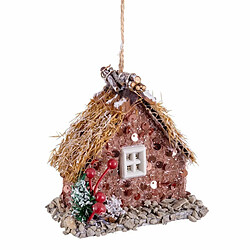 BigBuy Christmas Décorations de Noël Multicouleur Naturel Polyfoam Maison 9 x 5 x 9,5 cm