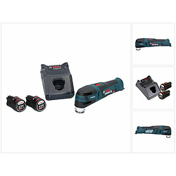 Bosch GOP 12V-28 Professional Découpeur-ponceur sans fil Starlock Brushless + 2x Batteries 2,0 Ah + Chargeur