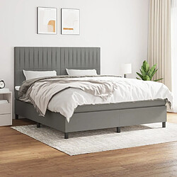 Maison Chic Lit Adulte - Lit simple Lit à sommier tapissier avec matelas moelleux - Meuble de Chambre - Gris foncé 180x200cm Tissu -MN78921