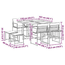 vidaXL Ensemble à manger de jardin avec coussins 9 pcs blanc textilène pas cher