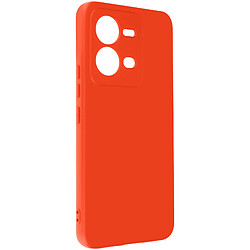 Avizar Coque pour Vivo X80 Lite Silicone Semi-Rigide Finition Mate Dragonne Rouge