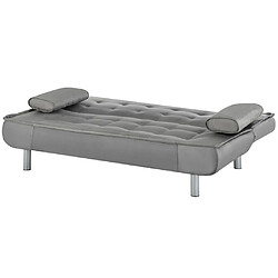 Acheter Vente-Unique Canapé convertible clic-clac MISHAN en tissu - Gris