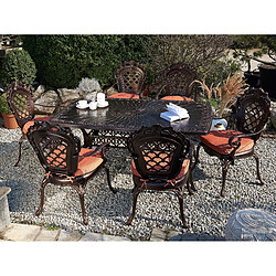 Beliani Table de jardin 165 x 102 cm Métal Marron foncé LIZZANO