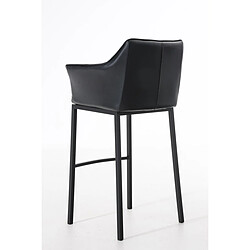 Acheter Decoshop26 Tabouret de bar chaise haute de comptoir couture carrées assise en PVC noir 4 pieds stables en métal noir 10_0004684