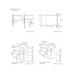 Micro-ondes grill encastrable 25l 900w inox - bel554ms0 - BOSCH