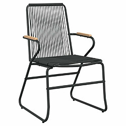 Maison Chic Mobilier à dîner 5 pcs de jardin - Ensemble table et chaises d'extérieur - Salon/Mobilier de jardin classique Noir Rotin PVC -MN33290 pas cher