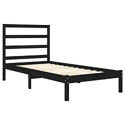 Avis vidaXL Cadre de lit sans matelas noir 75x190 cm bois massif