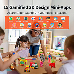 None Imprimante 3D AOSEED X-MAKER pour enfants et débutants, Lit sans nivellement, impression Wi-Fi