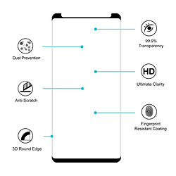 Avis Wewoo 0.26mm 9H Surface Dureté 3D incurvée Plein Écran Thermorétractable Couleur Verre Trempé Film pour Galaxy Note 9 Noir