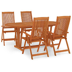 Salle à dîner de jardin 5 pcs,Table et chaise à manger Bois d'eucalyptus massif -MN25393