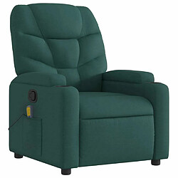 Avis Maison Chic Fauteuil de massage inclinable,Fauteuil luxe de relaxation Vert foncé Tissu -MN20617