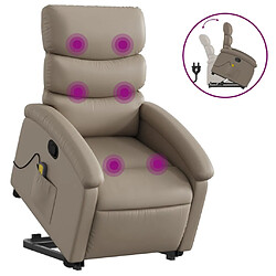 vidaXL Fauteuil inclinable de massage Cappuccino Similicuir