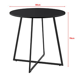 Avis Table de Salle à Manger Vaggeryd 78 x 80 cm Noir [en.casa]