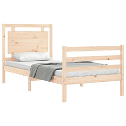 Avis vidaXL Cadre de lit sans matelas 100x200 cm bois massif