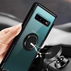 Avis Avizar Coque Samsung Galaxy S10 Bi-matière Bague Support Vidéo Finition carbone - Noir