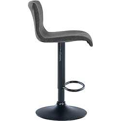 Decoshop26 Tabouret de bar x1 design simple avec repose-pieds en tissu gris foncé pieds en métal noir 10_0004557