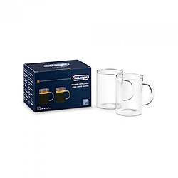 DeLonghi De'longhi dlsc320 ensemble de verres à café long américain, tasse résistante en verre borosilicaté, confortable à tenir, lavable