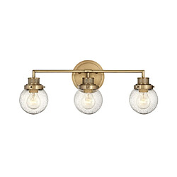 Elstead Lighting Applique murale Salle de bains Hinkley Acier,verre grainé transparent Laiton Héritage