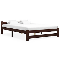 vidaXL Cadre de lit sans matelas marron foncé pin massif 180x200 cm