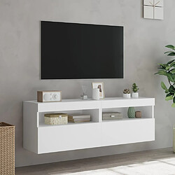 Acheter vidaXL Meubles TV muraux avec lumières LED 2 pcs blanc 60x30x40 cm