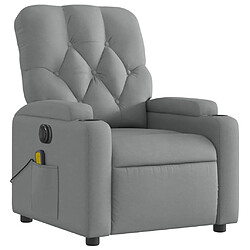 Avis vidaXL Fauteuil de massage inclinable électrique gris clair tissu