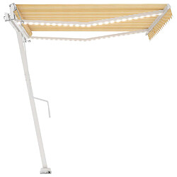 Acheter Maison Chic Auvent automatique | Store banne extérieur | Marquise capteur de vent/LED 400x350cm Jaune et blanc -MN83162