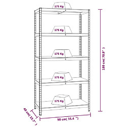 vidaXL Étagères à 5 niveaux 2pcs Anthracite Acier et bois d'ingénierie pas cher