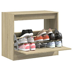 Maison Chic Armoire à chaussures | Meuble de rangement à chaussures Meuble d'Entrée chêne sonoma 80x42x69 cm bois d'ingénierie -MN82287