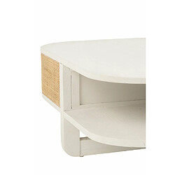 Inside 75 Table basse RARY en bois exotique blanc et rotin naturel pas cher