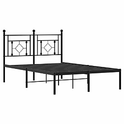 Acheter Maison Chic Cadre/structure de lit métal et tête de lit pour adulte - Lit Moderne Chambre noir 120x190 cm -MN26444