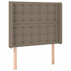 Avis Maison Chic Tête de lit scandinave à LED,meuble de chambre Taupe 83x16x118/128 cm Tissu -MN29933