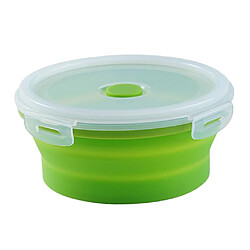 Acheter Réfrigérateur à Micro-ondes De Bol De Camping Pliable De Stockage De Récipient De Nourriture Rond Petit 350ML Vert